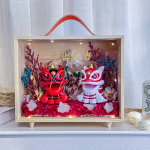 Twin Lions of Bloom Preserved Flower Gift Box 绽瑞双狮永生花礼盒